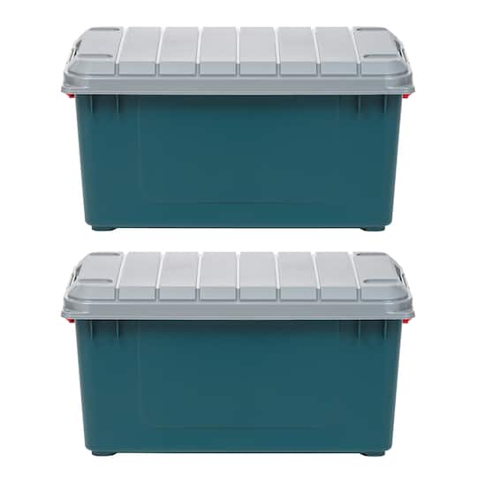 IRIS® 82qt. Green Store-It-All Utility Totes with Buckle Lids, 2ct.